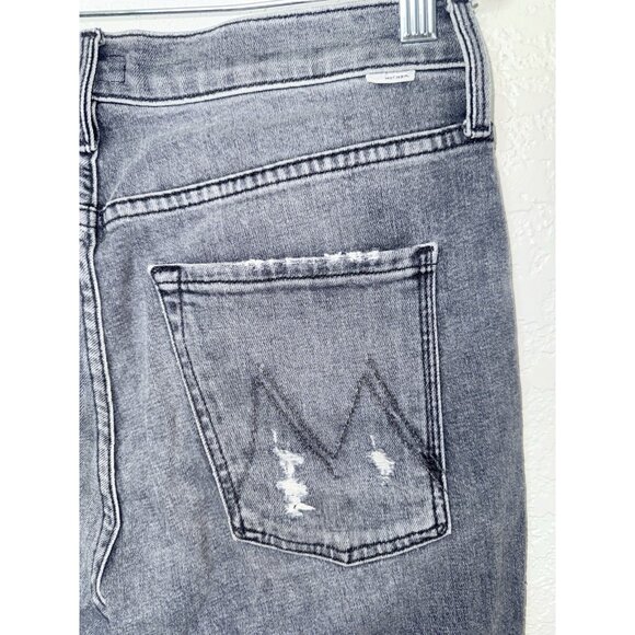 Mother The Scrapper Cuff Ankle Fray Jeans in Unstitched In The Dark Size 27 R2 - Picture 3 of 9